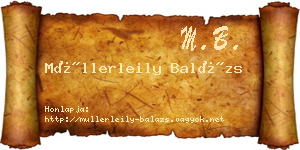 Müllerleily Balázs névjegykártya